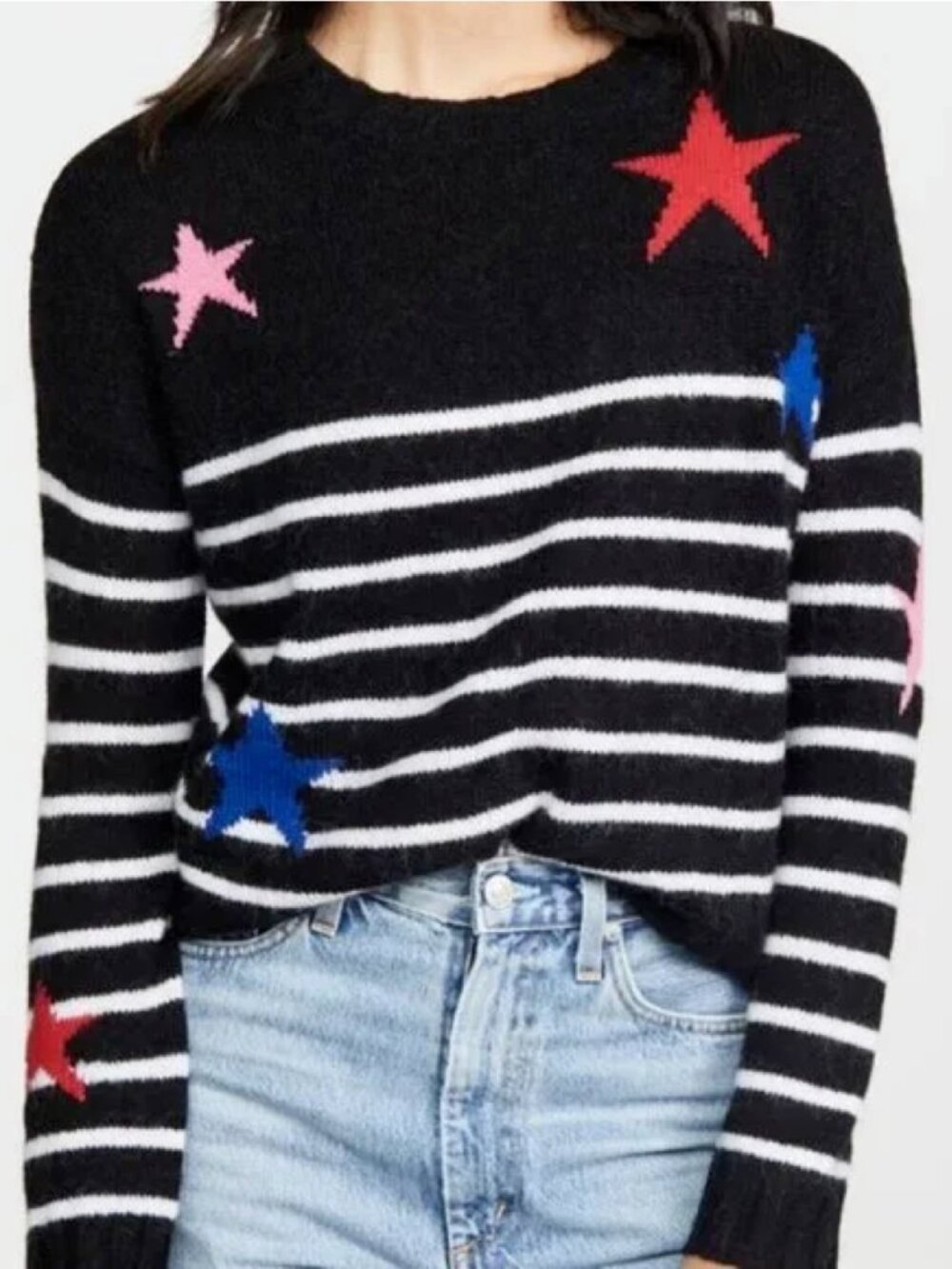 RAILS Perci Wool Alpaca Cashmere Blend Stars & Stripes Sweater size XS